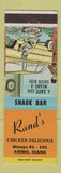 Matchbook Cover - Rand's Snack Bar Chicken Arimo ID
