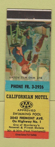 Matchbook Cover - Californian Motel Monterey CA