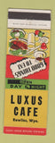 Matchbook Cover - Luxus Cafe Rawlins WY