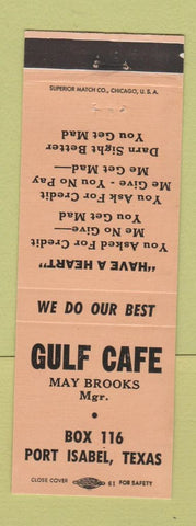 Matchbook Cover - Gulf Cafe Port Isabel TX