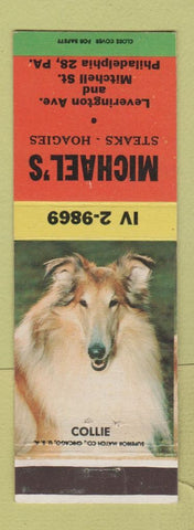 Matchbook Cover - Michael's Steaks Hoagies Philadelphia PA Collie