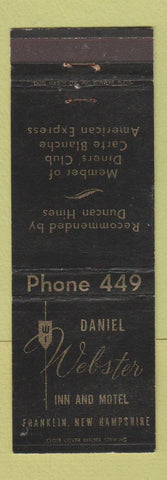 Matchbook Cover - Daniel Webster Inn Motel Franklin NH