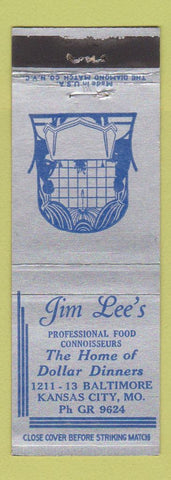 Matchbook Cover - Jim's Lee's Restaurant Kansas City MO