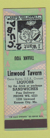 Matchbook Cover - Linwood Tavern Kansas City MO