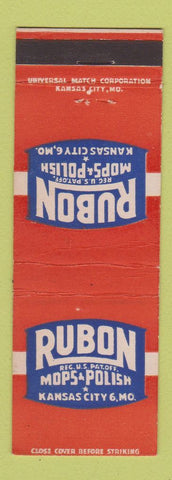 Matchbook Cover - Rubon Mops Floor Polish Kansas City MO