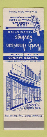 Matchbook Cover - North American Savings Kansas City MO