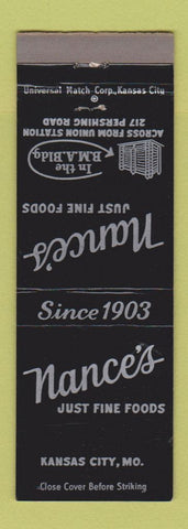 Matchbook Cover - Nance's Restaurant Kansas City MO