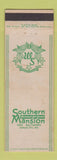 Matchbook Cover - Southern Mansion Kansas City MO