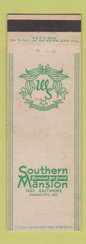 Matchbook Cover - Southern Mansion Kansas City MO