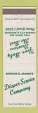 Matchbook Cover - Diaper Service Company Bernard Zahner's Kansas City MO