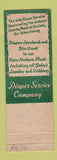Matchbook Cover - Diaper Service Company Bernard Zahner's Kansas City MO