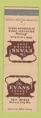 Matchbook Cover - Evans Coffe Shop Kansas City MO