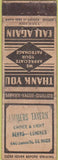 Matchbook Cover - Ammer's Tavern STAMPED WORN