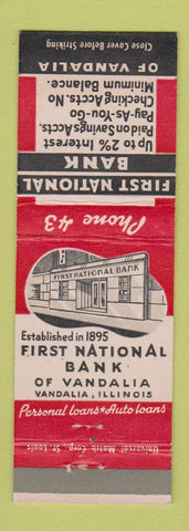 Matchbook Cover - First National Bank Vandalia IL