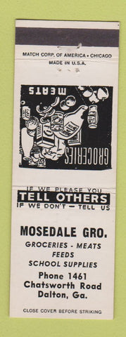 Matchbook Cover - Mosedale Grocery Dalton GA
