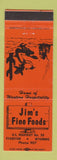 Matchbook Cover - Jim's Fine Foods Evanston WY