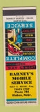 Matchbook Cover - Barney's Mobil oil gas Wahoo NE Mobile
