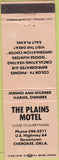 Matchbook Cover - Plains Motel Cherokee OK