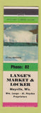 Matchbook Cover - Lange's Market Locker Mayville WI low phone #