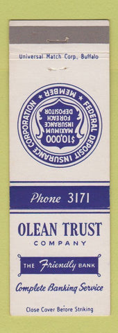 Matchbook Cover - Olean Trust Company Bank NY low phone #