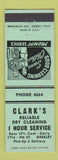 Matchbook Cover - Clark's Dry Cleaning Greeley Colorado low phone #