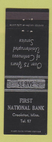 Matchbook Cover - First National Bank Cookston MN low phone #