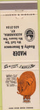 Matchbook Cover - Mader Insurance Real Estate Alexandria KY