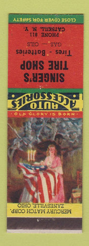 Matchbook Cover - Singer's Tire Shop Catskill NY low phone #