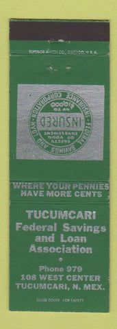 Matchbook Cover - Tucumcari Federal savings Loan NM low phone #