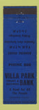 Matchbook Cover - Villa Park Trust Savings Bank IL? Low phone #