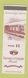 Matchbook Cover - Farmers and Citizens Bank Sauk City WI low phone #