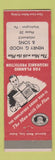 Matchbook Cover - Henry Hood Insurance Washington PA low phone #