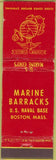 Matchbook Cover - Marine Barracks Boston MA US Naval Base