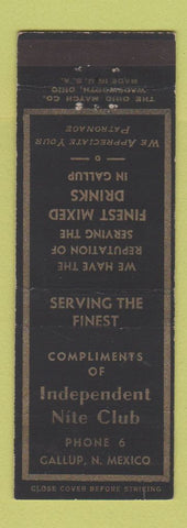 Matchbook Cover - Independent Nite Club Gallup NM low phone #
