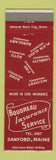 Matchbook Cover - Boudreau Insurance Sanford ME low phone #