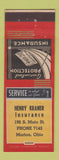 Matchbook Cover - Henry Kraner Insurance Marion OH