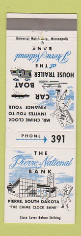 Matchbook Cover - Pierre National Bank Pierre SD low phone #