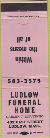 Matchbook Cover - Ludlow Funeral Home Ludlow MA