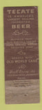 Matchbook Cover - Tecate Beer WORN
