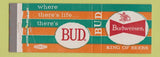 Matchbook Cover - Budweiser Beer Full Length