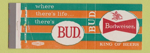 Matchbook Cover - Budweiser Beer Full Length