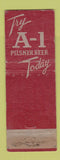 Matchbook Cover - A1 Beer Phoenix AZ WORN