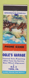 Matchbook Cover - Ogle's Garage York PA