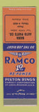 Matchbook Cover - Pamco Piston Rings Bama Auto Parts NAPA Selma AL