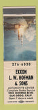 Matchbook Cover - Exxon LW Hofman Sons Auto Center San Diego CA