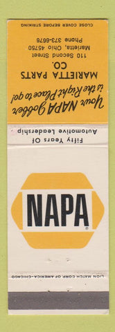 Matchbook Cover - NAPA Auto Parts Marietta OH