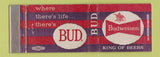 Matchbook Cover - Budweiser Beer Full Length