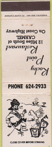 Matchbook Cover - Rocky Point Restaurant pirate Carmel CA