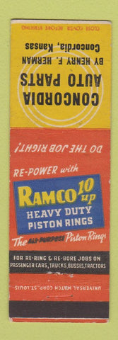 Matchbook Cover - Ramco Piston Rings Concordia KS Henry Herman