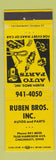 Matchbook Cover - Ruben Bros Auto Parts Cincinnati OH
